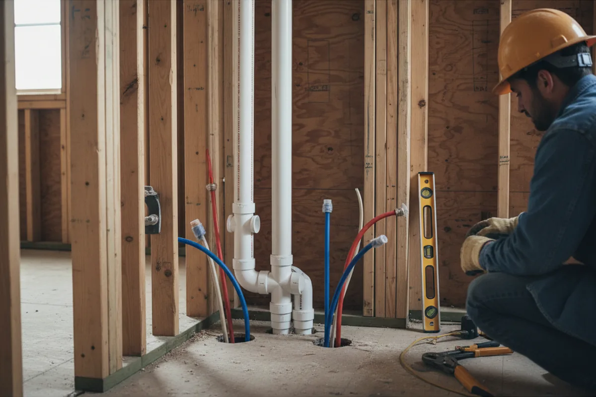 Drain and supply rough-in during Leak Detection in Terrebonne
